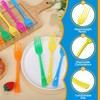 Kochorie 180 Pcs Bright Rainbow Plastic Forks Disposable Silverware Heavy