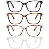 Przene 4 Pack Blue Light Blocking Reading Glasses,Square Cat Eye