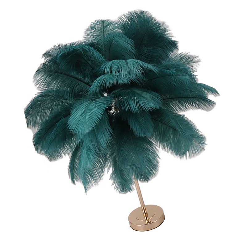 Ostrich Feather Table Lamp Rechargeable Modern Romantic Decoration Lamp Bedroom