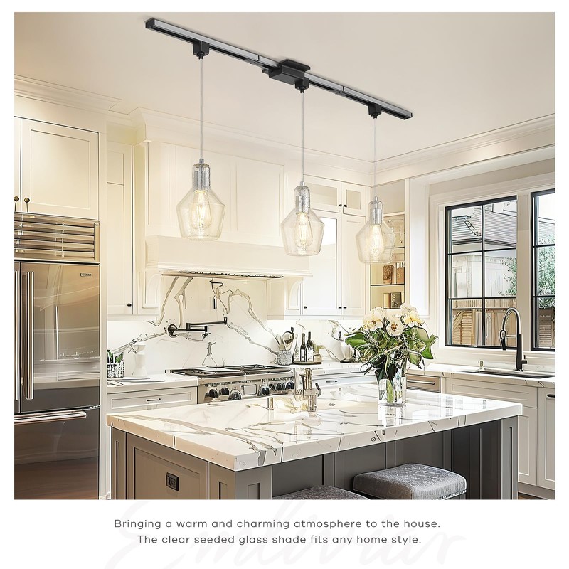 Emliviar H-Type Track Pendant Lighting in Brushed Nickel Finish, 3