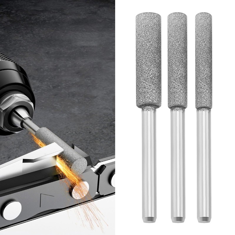 VGOL 12pcs 4.0mm 4.8mm 5.5mm Diamond Chainsaw Sharpener Burr Grinding