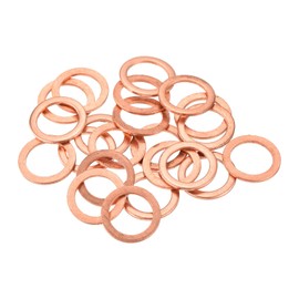 sourcing map 22 Pcs Flat Copper Washers, 10x14x1mm Copper Upgraded Flat Metric Sealing Crush Ring Washers for Hydraulic Fittings Screw Bolt Nut Electronic Repair