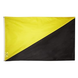 PringCor Ancap Flag 3x5 FT Banner Anarcho Capitalism Capitalist Black and Yellow