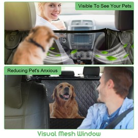 Vailge 100% Waterproof Convertible Dog Car Seat Covers,100% Waterproof Dog Seat Cover with Mesh Window, Heavy Duty seat Cover for Dogs, Dog car Hammock Pet Seat Cover for Cars Trucks suvs,Black,Large