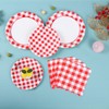 175Pcs Red Gingham Party Supplies Gingham Paper Plates and Napkins
