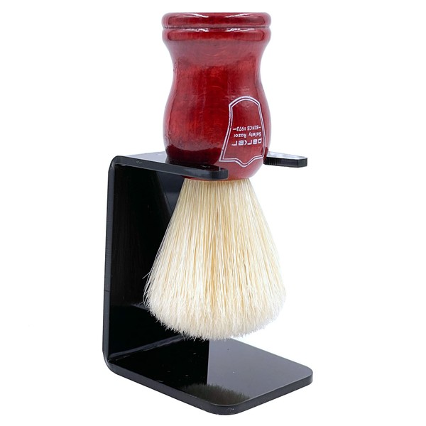Parker Safety Razor Deluxe 100% Boar Bristle Shaving Brush with Rosewood Handle - Brush Stand Included