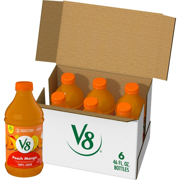V8 Peach Mango 100% Fruit and Vegetable Juice, 46 fl