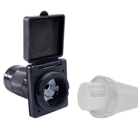 CAMPELIFY 50 AMP 125/250V RV Inlet 3 Prong Male Plug Shore Power Inlet-NEMA SS2-50P 50 Amp Replacement RV Power Inlet Plug Box,50 Amp Male End Connector with Twist-Lock Connection,Black