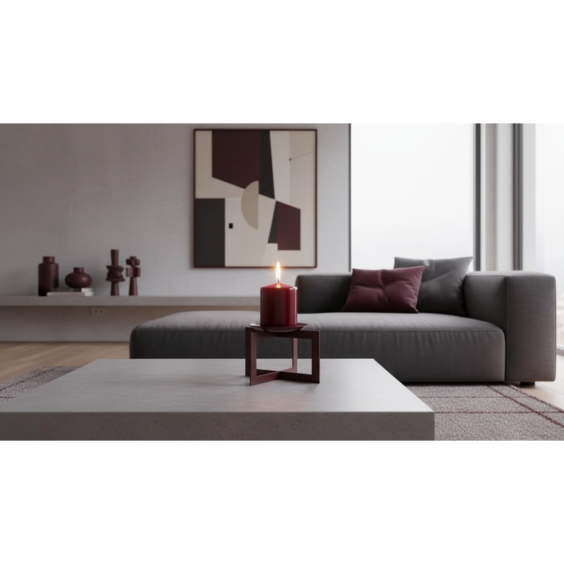 Cereria Di Giorgio Candela Cero Laccata Bordeaux 7x10 cm -