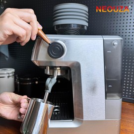 NEOUZA Espresso Machine Upgraded Steam Lever Compatible with Breville Sage Barista Expresso BES870XL BES875 BES876, Aluminum, Wood Handle (Silver)