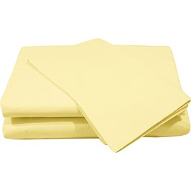 Glamptex Essenital Flat Sheet Poly Cotton Single, Double, King, Super King Flat Bed Sheet (King, Yellow)