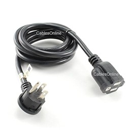 CablesOnline 6-ft Right Angled Plug AC Power Extension Cord/Cable, NEMA 5-15P to 5-15R, PC-406R