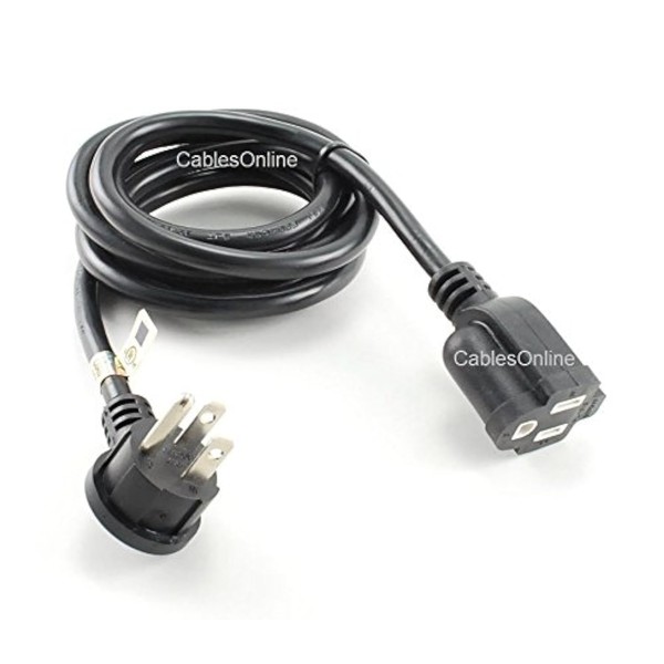 CablesOnline 6-ft Right Angled Plug AC Power Extension Cord/Cable, NEMA