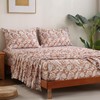 JSD Brown Damask Cotton Sheet Set Twin Size, 300 TC