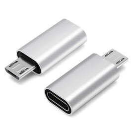 BORLTER CLAMP Micro USB to USB C Adapter 2 Pack Micro USB Male to USB C Female OTG Adapter Compatible with Galaxy S7/S7 Edge, Android Smartphone, Portable Hard Drives and More, Slivery