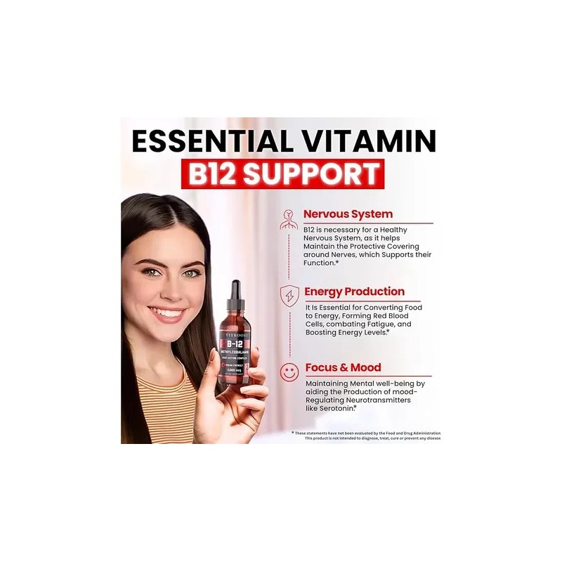 Vitboost Vitamina B12 Líquida 5000 Mcg Metilcobalamina Vegan
