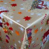 Oilcloth, wax tablecloth, garden tablecloth, Christmas candy cane, gold, width