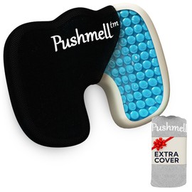 Gel & Memory Foam Seat Cushion for Tailbone & Sciatica Pain Relief – Ergonomic Office Chair & Car Seat Cushion – Chair Cushions for Desk & Home – Includes Bonus Extra Cover