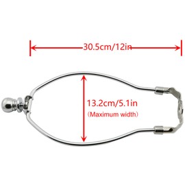 DZS Elec 1-Pack 12inch Lamp Shade Harp Holder DIY Lighting Accessories Horn Frame Lampshade Bracket for Table/Floor Light Fitting (Silver)