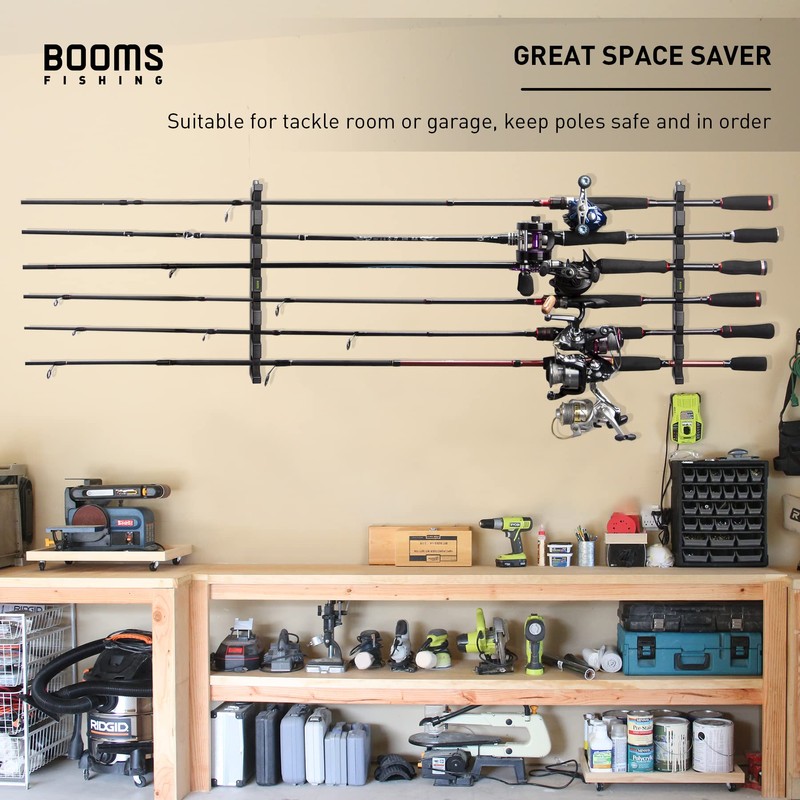 Booms Fishing WV5 Rod Stand Wall Mount Rod Holder Space