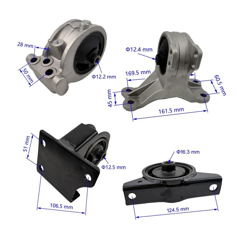TAHIKO 4pcs Engine Mount Set for Mitsubishi Eclipse 2.4L Manual