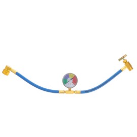 BESPORTBLE Car R134a Charging Hose with Gauge, 1/2 Thread for American and European Vehicles, Multi-Color, 18.89 Inches Long