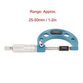 Micrometer Gauge, External Micrometer 0.01 mm with Wrench. Thickness Micrometer Stainless Steel, External Micrometer (25-50mm)