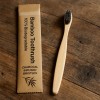 Unbranded Charcoal Bamboo Toothbrush 50 Pack - Adult Organic Wooden