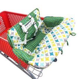 Baby Children Covers Shopping cart Cushion for Infant Supermarket Cart Cover Protector… (Green Star)