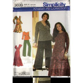 Simplicity Sewing Pattern 3699. Women's Plus Szs 18W;20W;22W;24W Top, Tunic, Dress. Designs by Khaliah Ali (18W-24W)