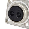 2 Pin Socket Square Flange Screw Mounting Power Connector Electric