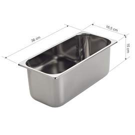 LACOR 66175 Ice Container, 18/10 Stainless Steel, Ice Cream, Holds Ice, Rounded Edges, Stackable, Dishwasher Safe, 360 x 165 x 150 mm