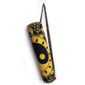 Indian Craft Castle Hippie Yin Yang Yoga Mat Carrier Bag with Shoulder Strap Yoga Mat Bag Gym Bag Beach Bag (Yin Yang Yellow)