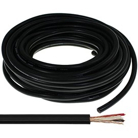 Microphone Cable ROUND 10m black - 2x0,34mm² - OFC Inner Conductor