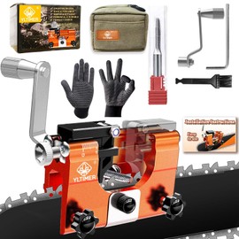 YLTIMER Chainsaw Sharpener, Portable Chain Saw Sharpener Tool with Carry Bag and Tungsten Burr, Hand-Cranked Chainsaw Blade Sharpening Jig Kit for 8-22" Chainsaw Electric Saw