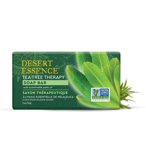 Desert Essence Tea Tree Therapy Cleansing Soap Bar - Botanically-Based