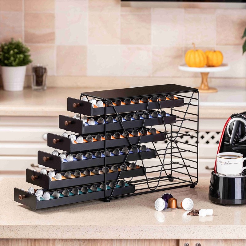 ZCDCP Coffee Pod Holder, 6 Tiers Coffee Pod Drawer for