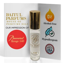 ASMARKET Comparable to Rouge 540 of Bacarrat Alcohol-Free Perfume Oil - Long Lasting Fragrance for Men & Women, 98% True-to-Scent, Clean Perfume, Travel Size Roll-On Glass Bottle – 8ml, Floral, Sweet