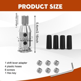 Lyxheth Universal Gear Shift Knob Adapter, Shifter Adapters, M12×1.25 Aluminum Alloy Shifters Knob Adapter, Car Accessories Shift Knobs Adapter Compatible with Non-Threaded Manual Shifters (Silver)