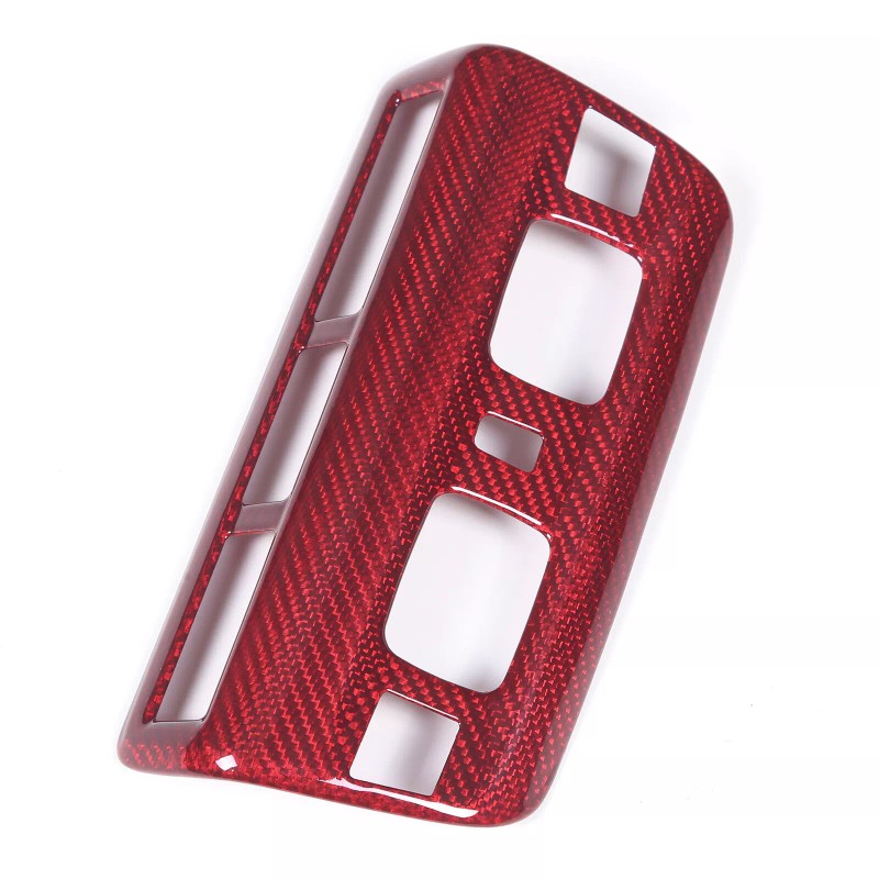 autopart2021 Red Carbon Fiber Reading Light Cover Trim Frame For