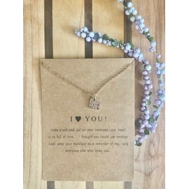 Unbranded I LOVE YOU  gold-tone hammered pendant