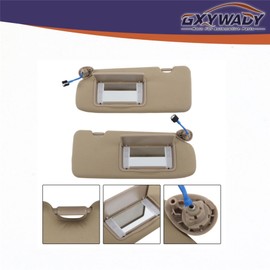 GXYWADY Left Driver & Right Passenger Side Sun Visor Beige Replacement for CR-V 2017-2022 Replacement for 83280-TLA-A12ZA Replacement for 83230-TLA-A61ZA with Lights and Mirror