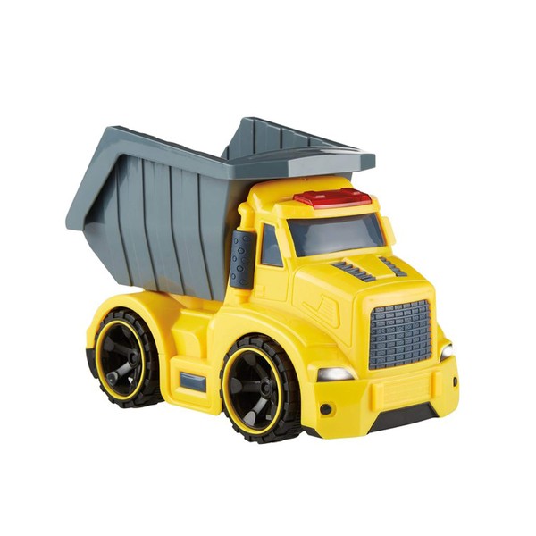 Kidoozie Lights N' Sounds Dump Truck, Friction Powered, Working Dump Bin for Ages 3+