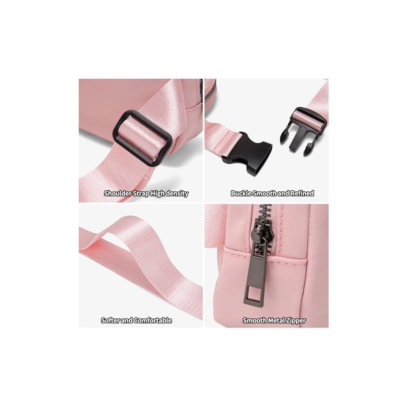 Riñonera unisex con correa ajustable, Rosa, 8.5 inches, Elegante riñonera