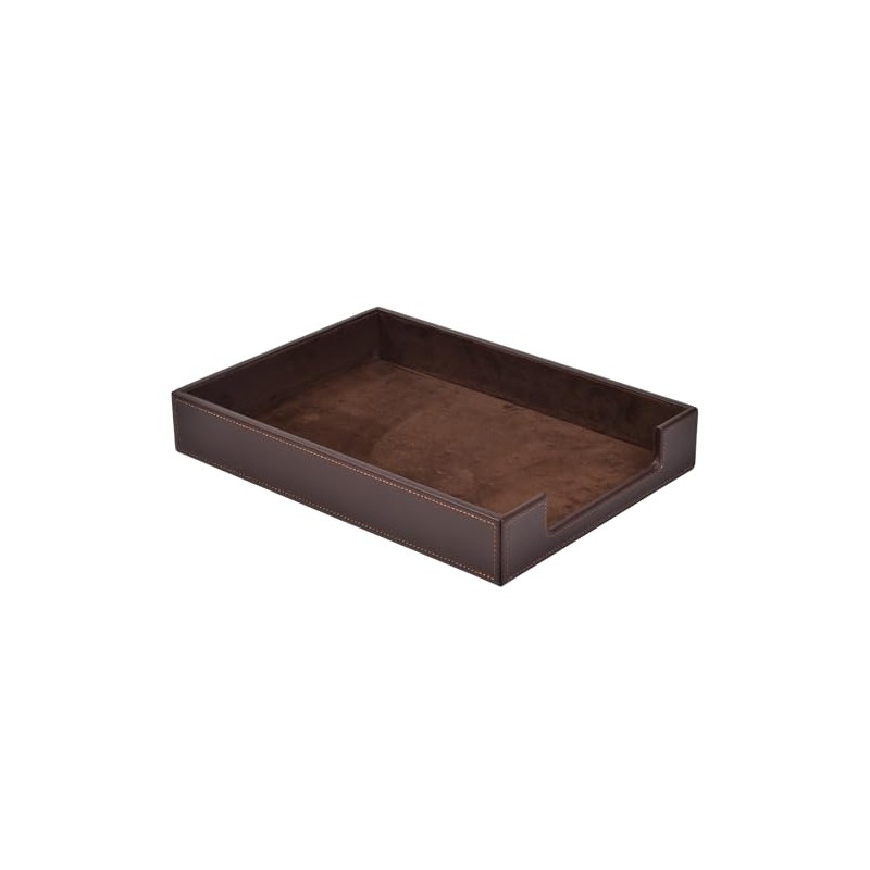HCSZ Faux Leather Letter Tray - Load Documents Trays Front