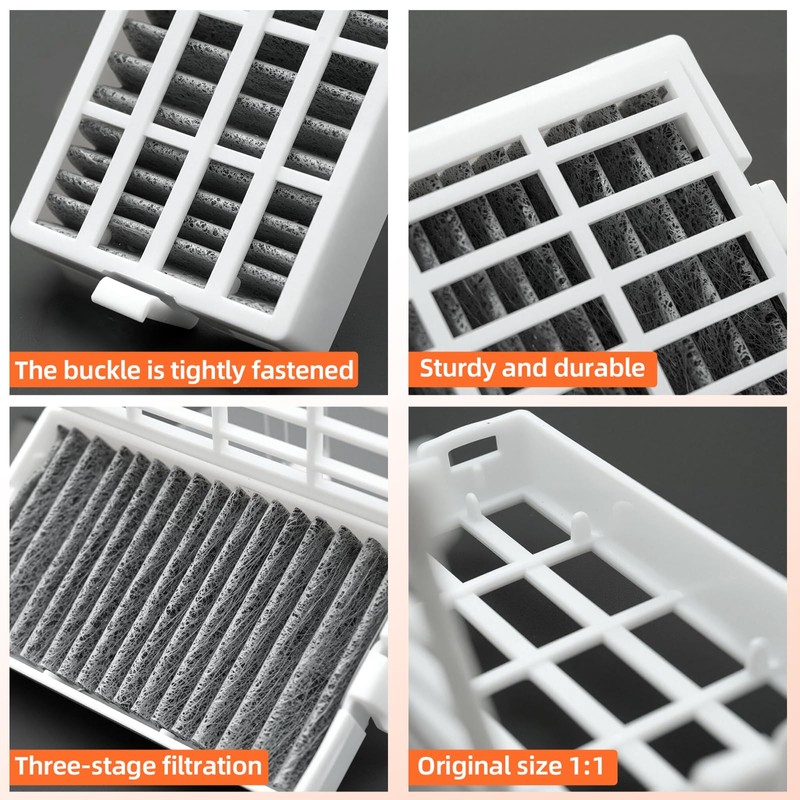 WRF736SDAM12 WRF736SDAM13 4-PACK Air Filter Replacement for Whirlpool Refrigerator WRF736SDAM14