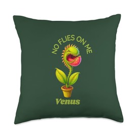 No Flies On Me Venus Fly Trap Carnivorous Plant Throw Pillow
