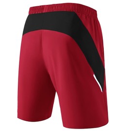 Men's Sports Shorts, Quick-Drying Sports Shorts, Lightweight with Zip Pockets - red, size: 4xl