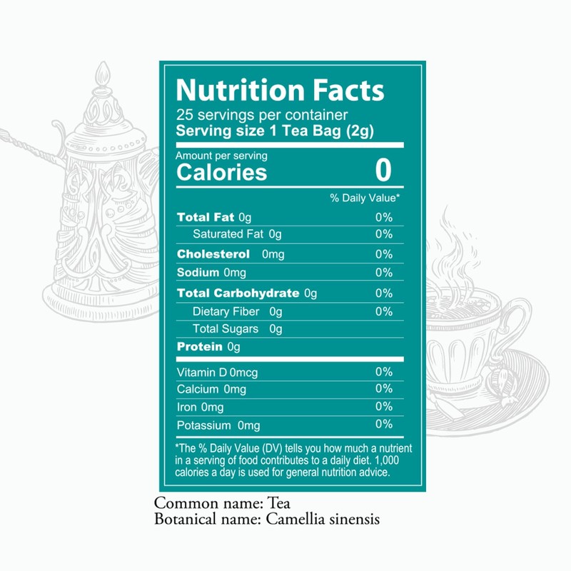 Ceylonzon Ceylon Breakfast Tea Classic Taste 25 Individually Foil-Wrapped Tea