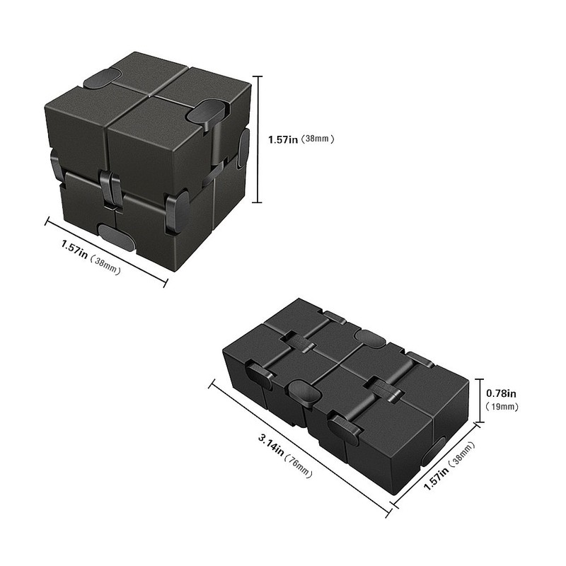 LilBit Infinity Cube, Aluminium Alloy Toy Cubes, black